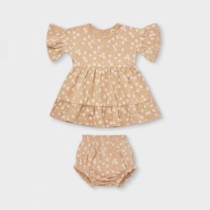 Quincy Mae Toddler Girls' 2pc Floral Brushed Jersey Dress -  Size 18-24M